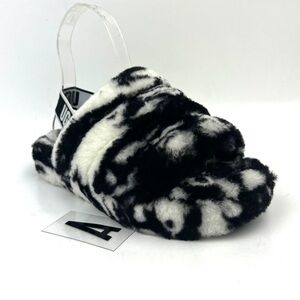UGG Super Fluff Genuine Shearling Slingback Slipper sz 9